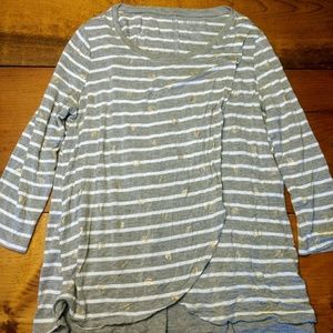 Motherhood Maternity Gray and Gold Nursing Top